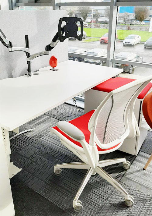 adjustable height monitor support for  standing